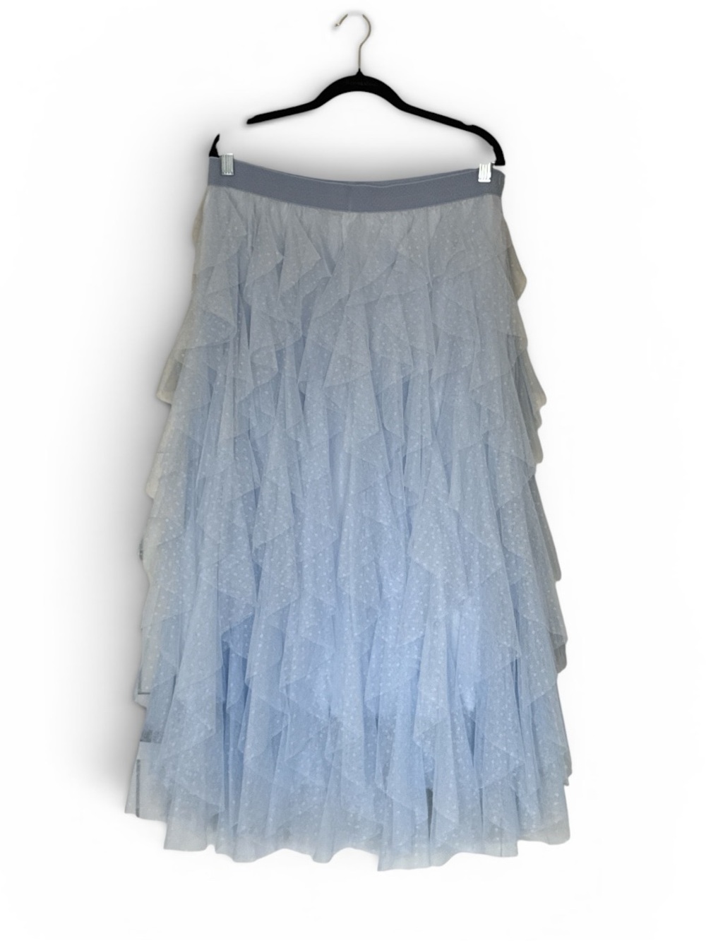 Anthology Light Blue Layered Tulle Midi Skirt